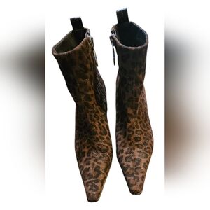 Donald J. Plier - Leopard Print Ankle Booties w/ Kitten Heels